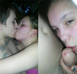 Botou pra mamar e fudeu a xoxota da namorada ao vivo